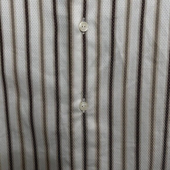 Versace Collection Business Fit Button Down Dress Shirt White Striped Sz 15.5/39 - Picture 2 of 10